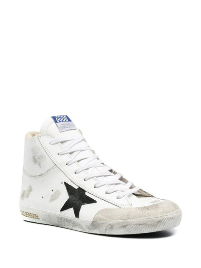 Golden Goose Superstar distressed high-top sneakers outlook