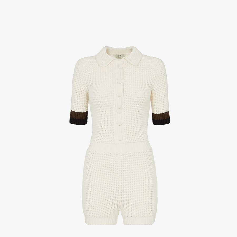 White cotton jumpsuit - 1