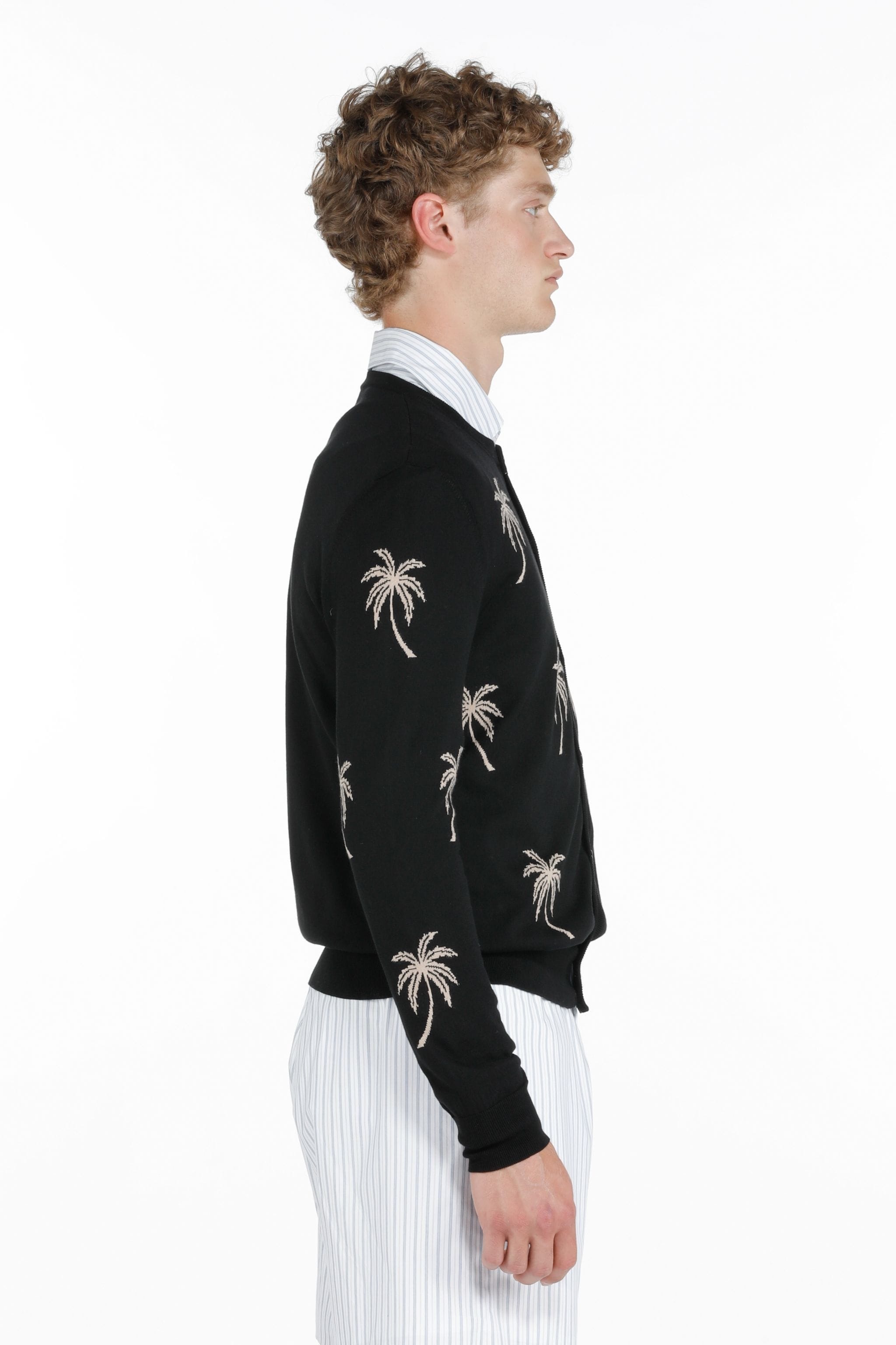 PALM TREE COTTON CARDIGAN - 3