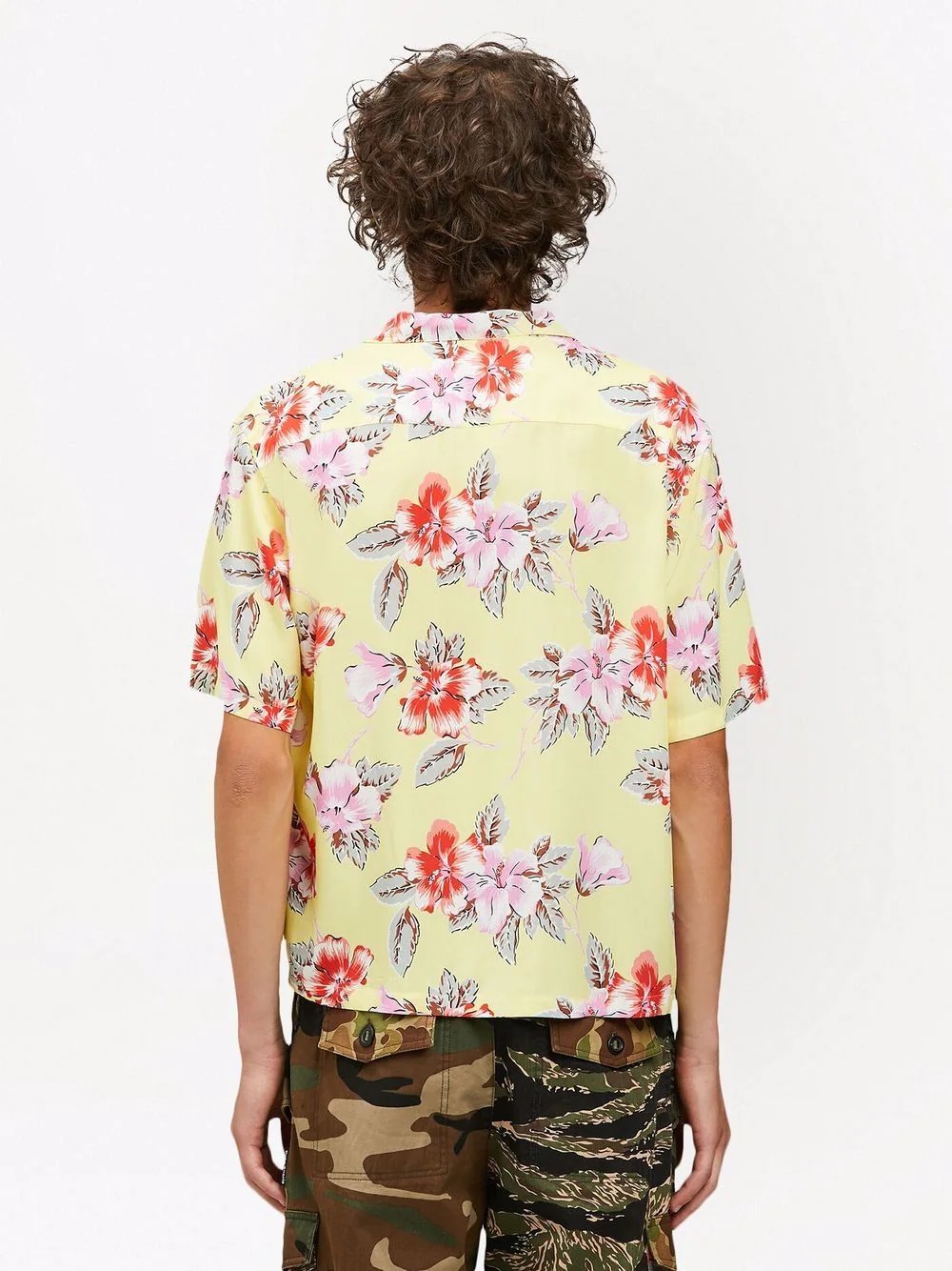 hibiscus floral print bowling shirt - 4