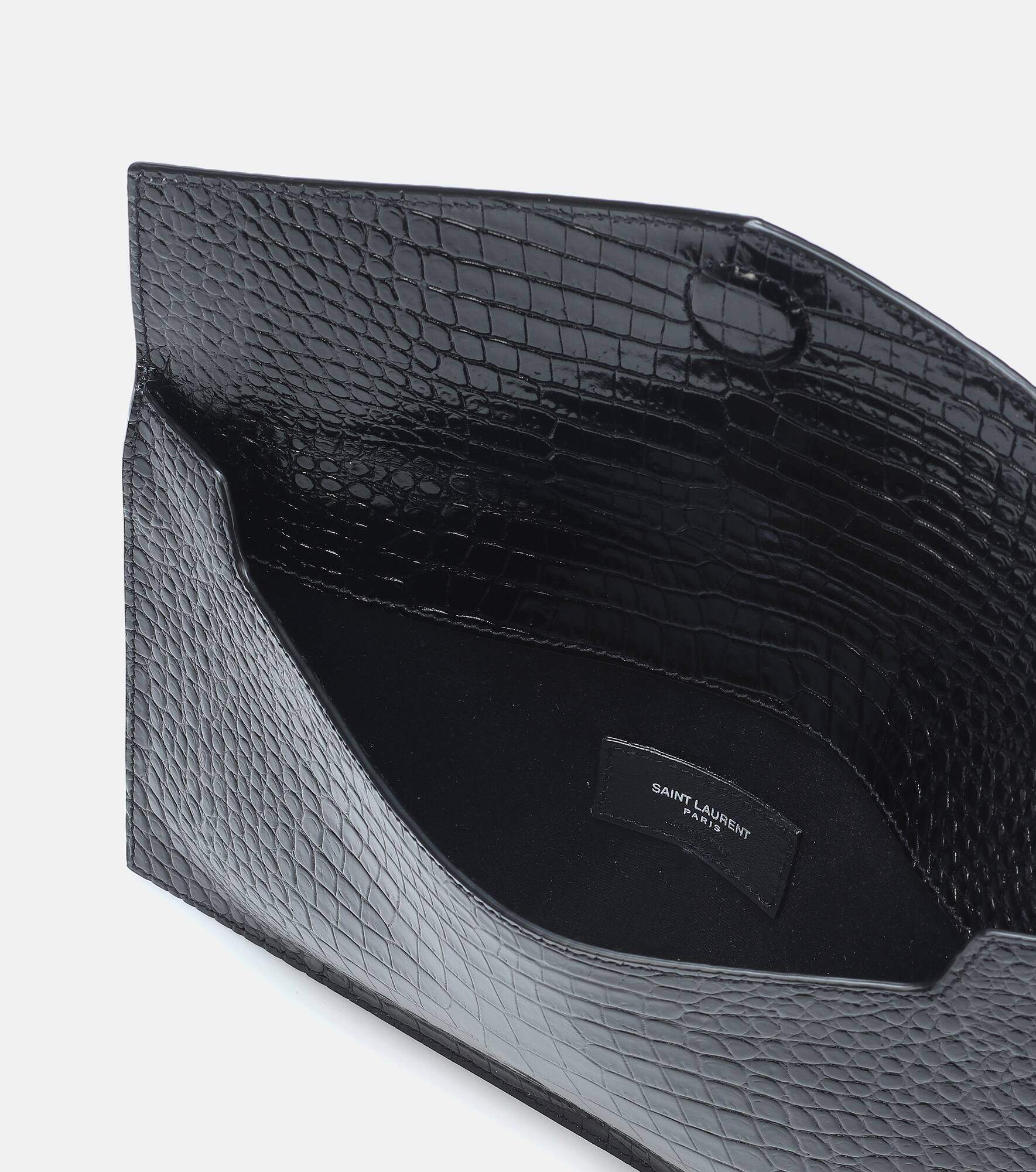 Uptown embossed leather clutch - 3