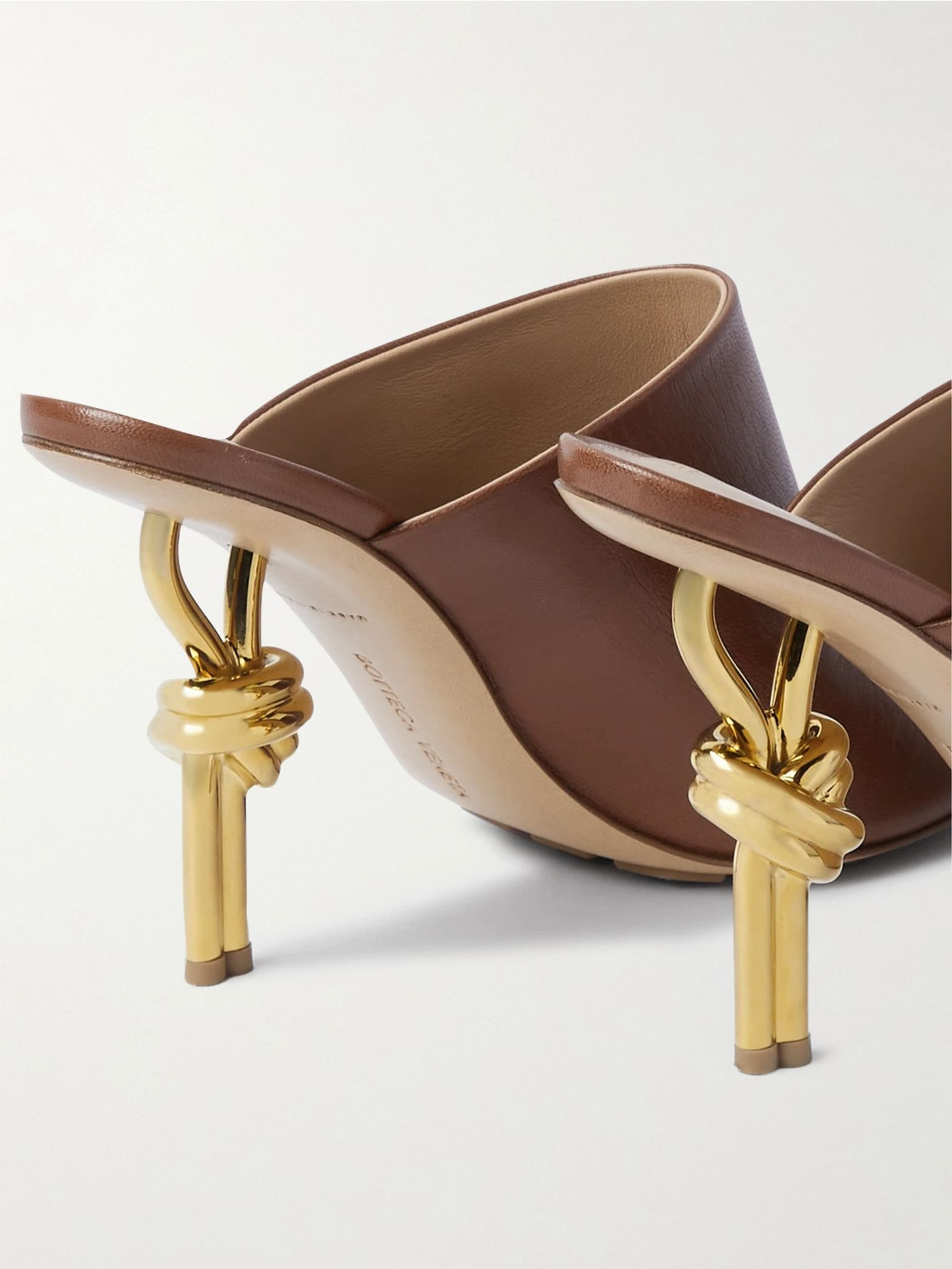 Knot leather mules Brown - 4