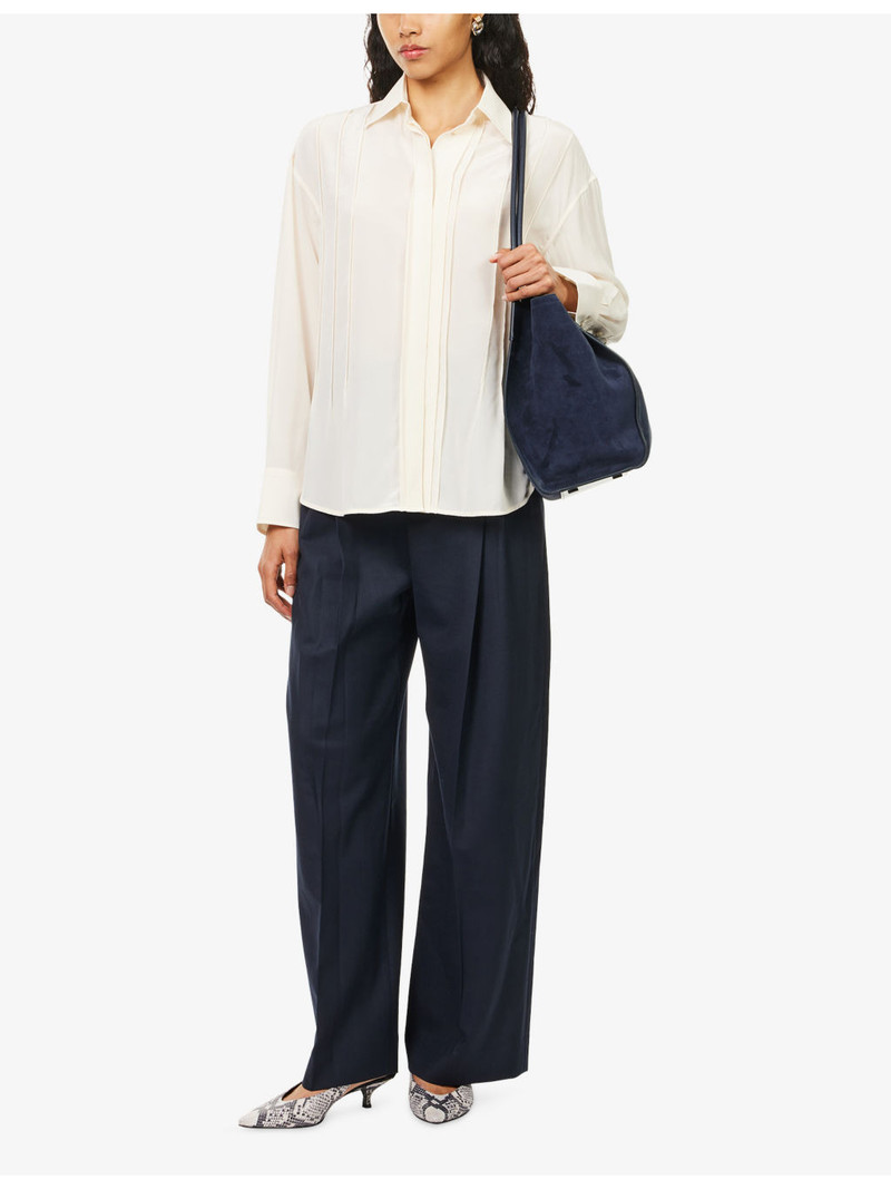 Victoria Beckham Pleated Wide Leg Stretch-Woven Trousers outlook