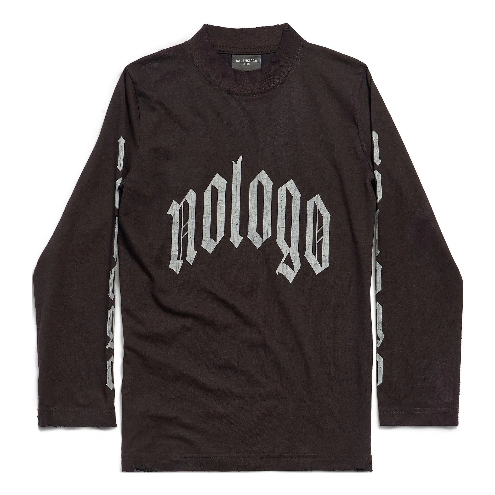 (WMNS) Balenciaga Nologo Long Sleeve T-shirt 'Black Grey' 788244TQVK51200 - 1