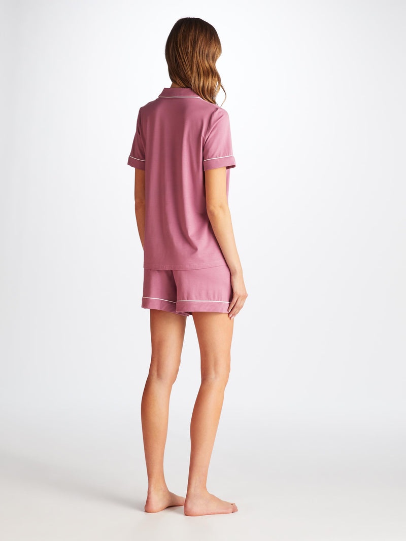 Women's Short Pajamas Lara Micro Modal Stretch Orchid Purple - 4