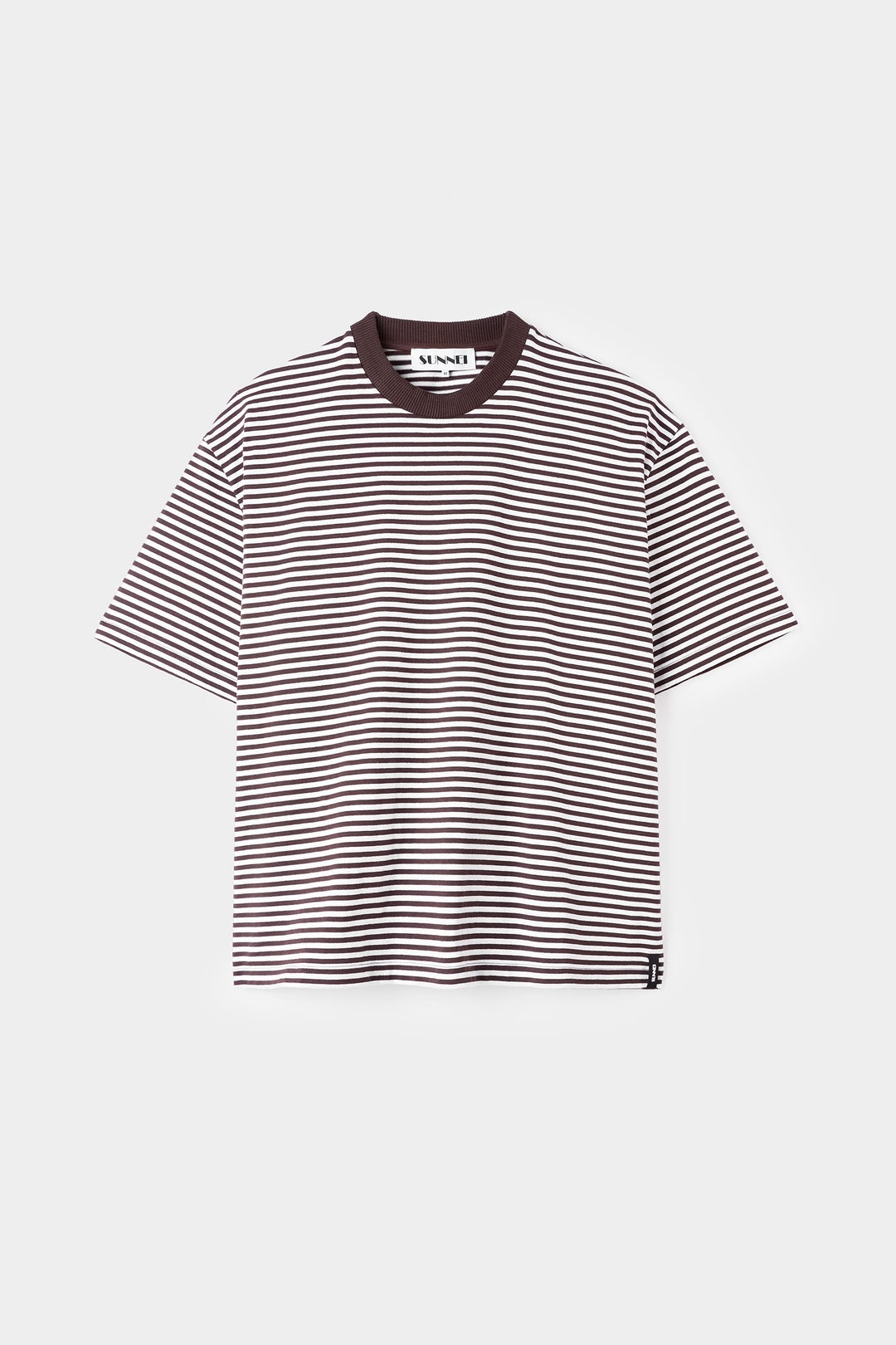 STRIPED OVER T-SHIRT / brown & optical white - 2