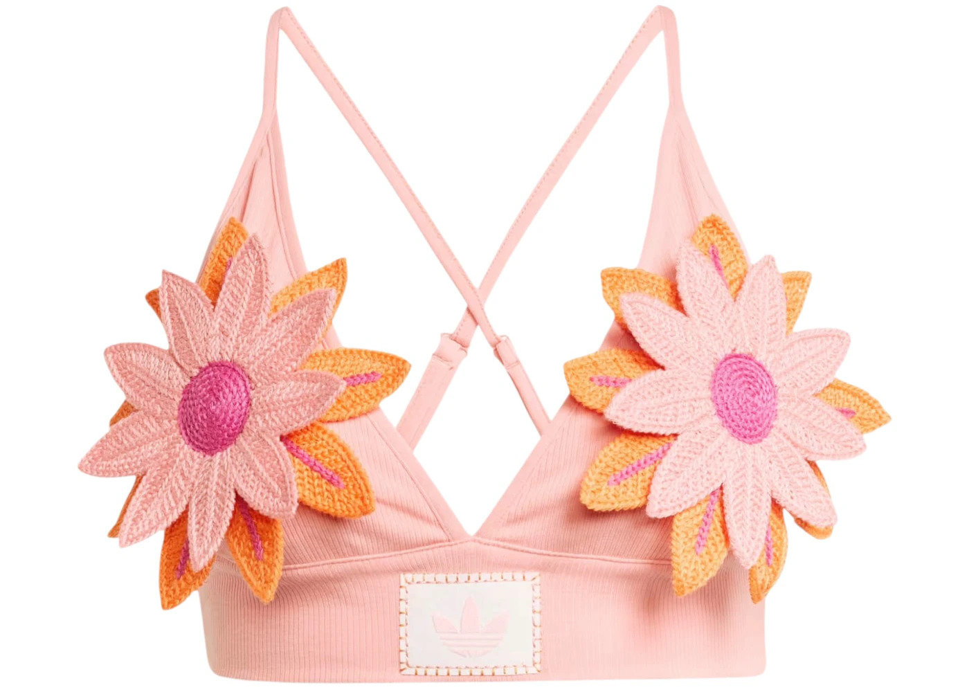 adidas Originals Women's Summer Glow Bralette Semi Pink Spark - 1