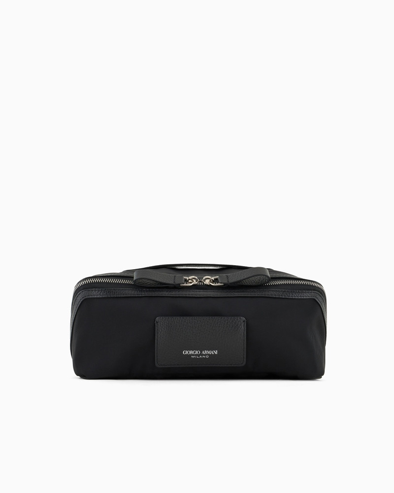 NYLON AND LEATHER WASHBAG - 1