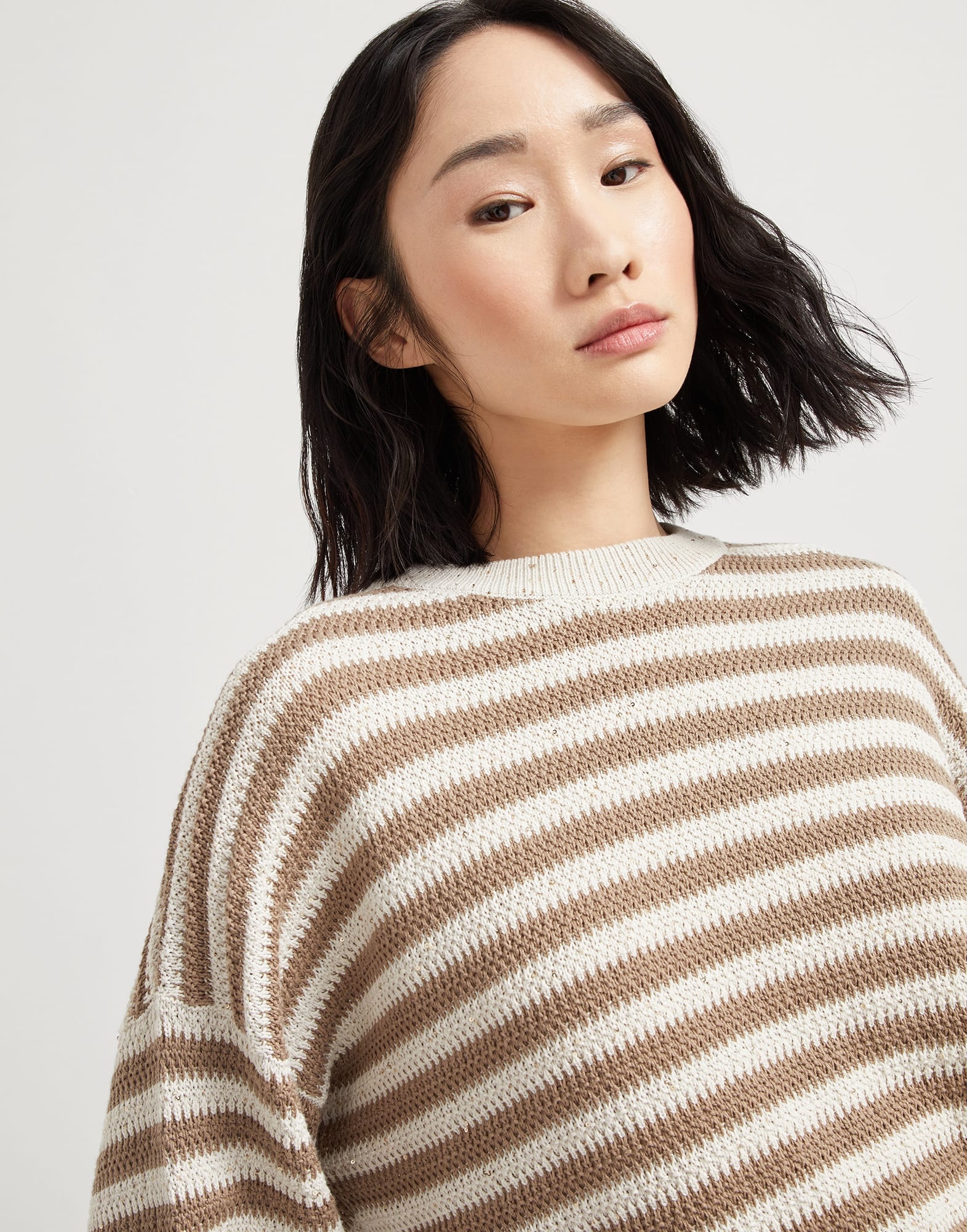 Striped dazzling cotton sweater - 3