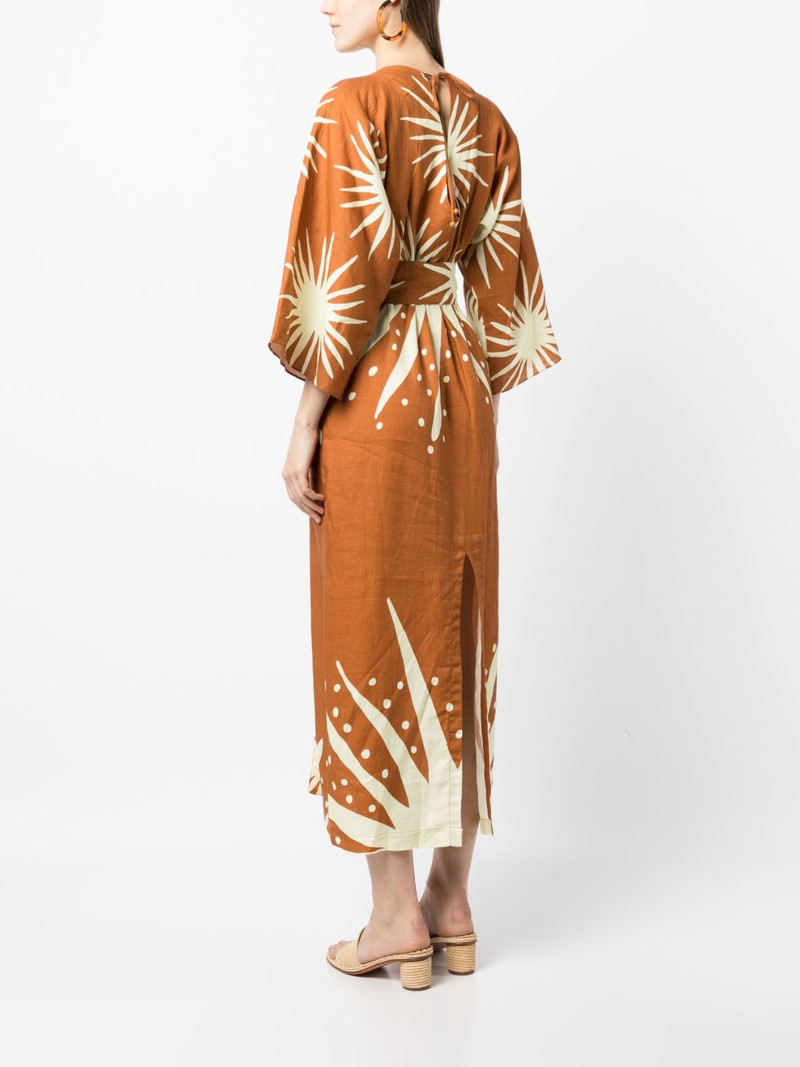 graphic-print linen dress 4