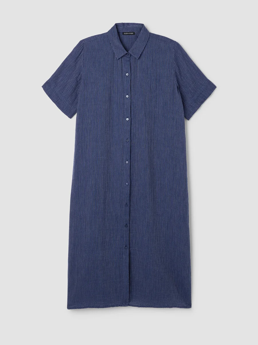 Striped Organic Cotton Gauze Shirtdress - 1