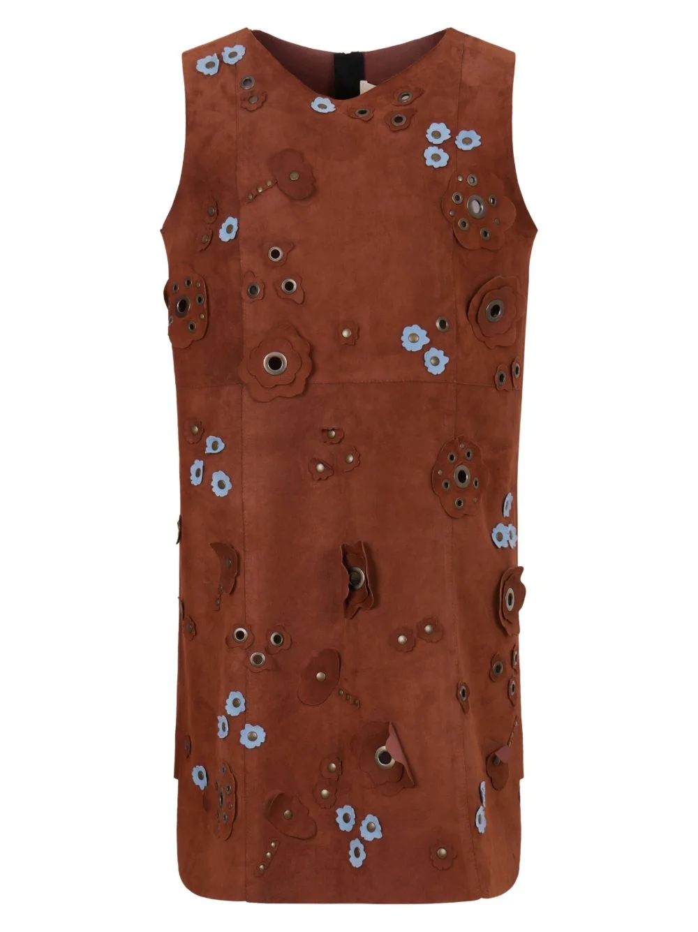 daisy-appliqué studded mini dress - 1