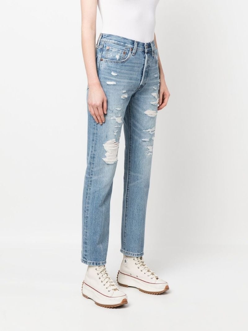 levi's cropped blue trousers - 3