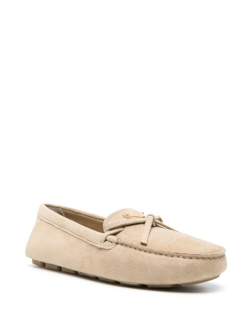Prada triangle-logo suede loafers outlook