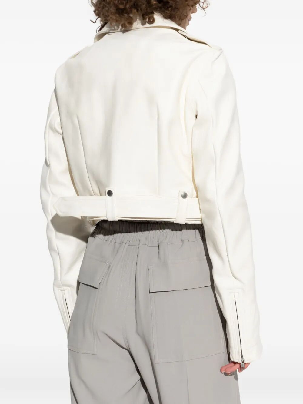 Rick Owens Women Cropped "Luke" S Stooges Leather Jacket - 4