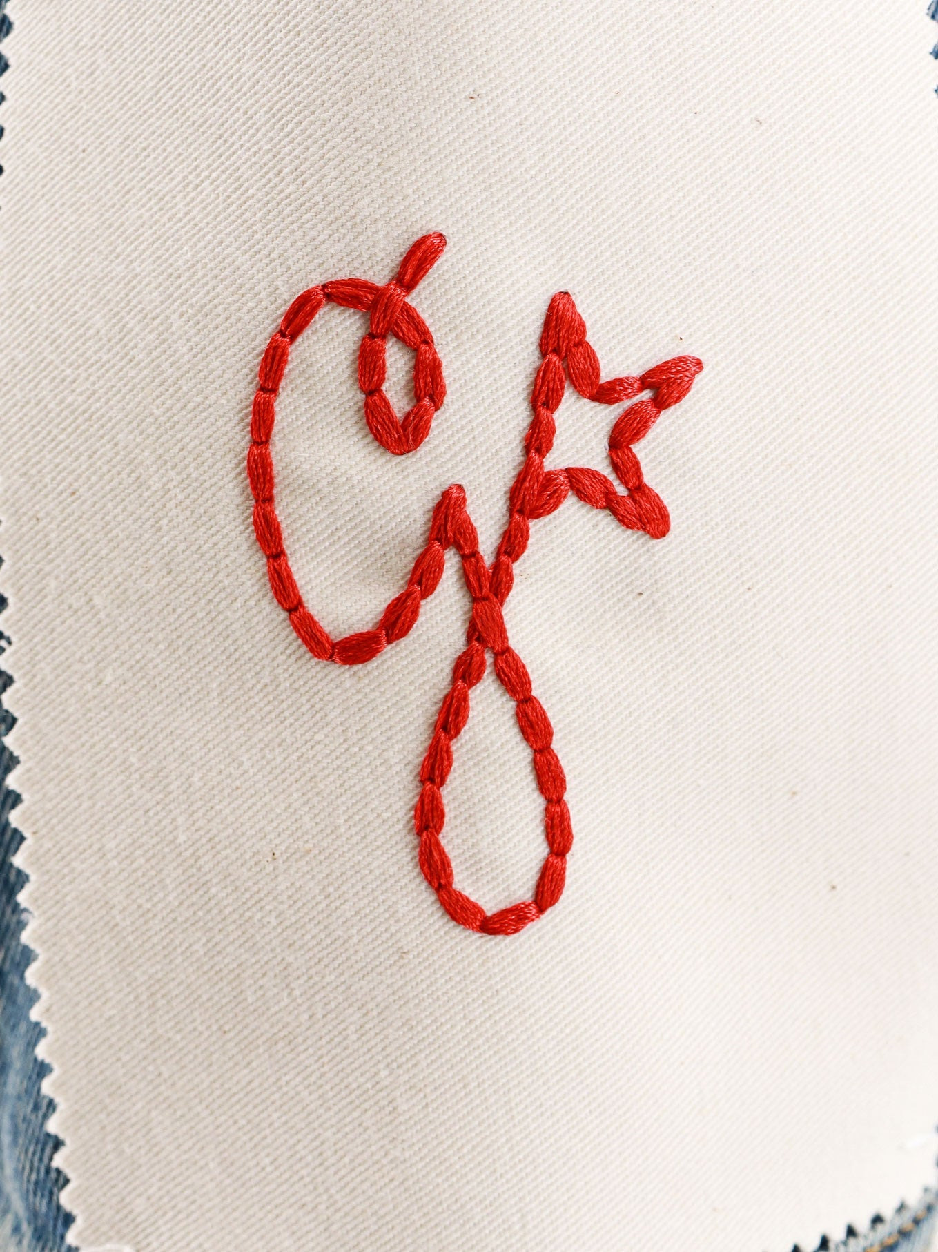 Denim Jacket With Embroidered Monogram - 3