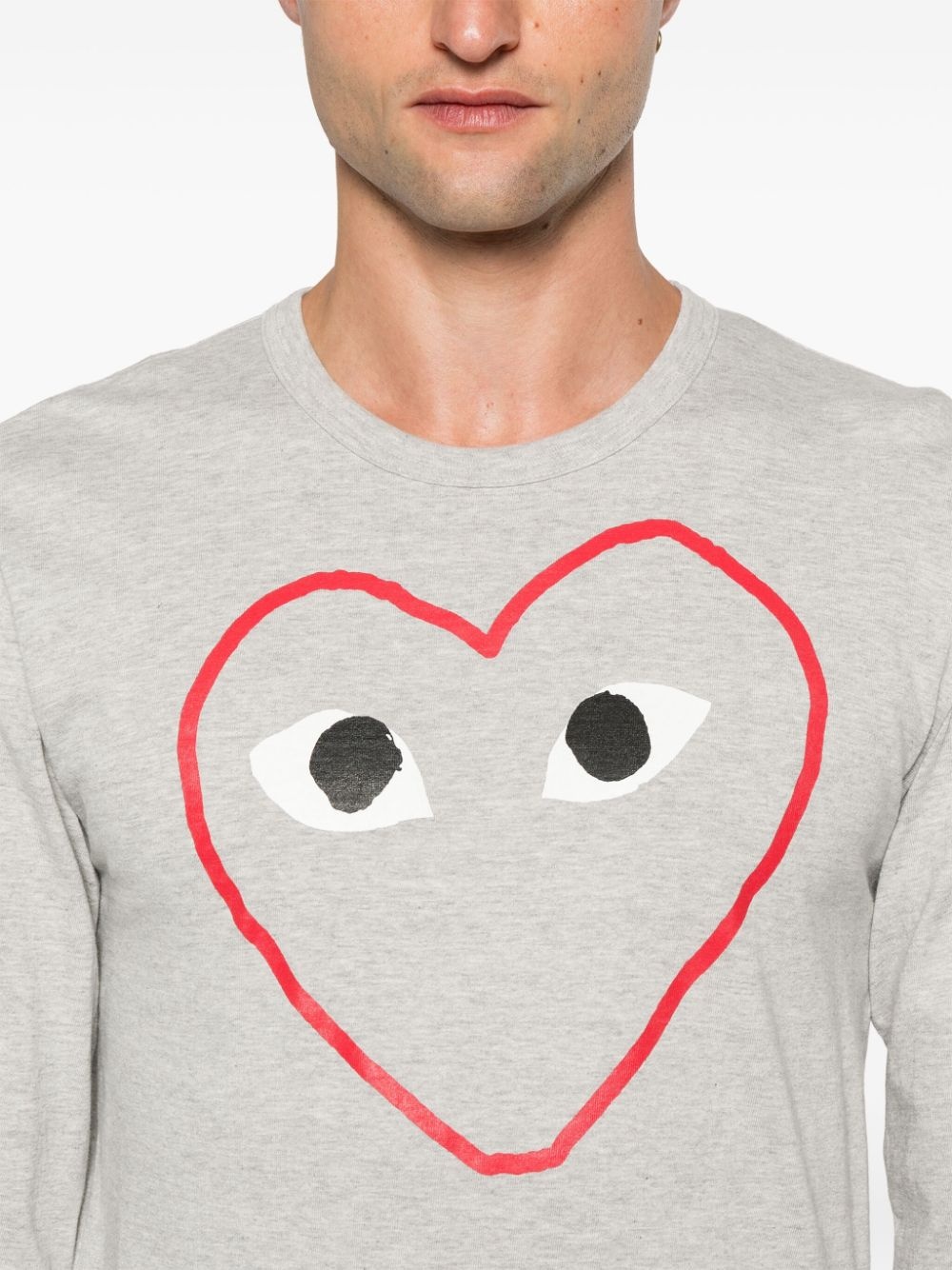 outline heart-print T-shirt - 5