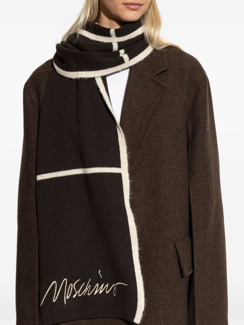 embroidered striped wool-blend scarf 5