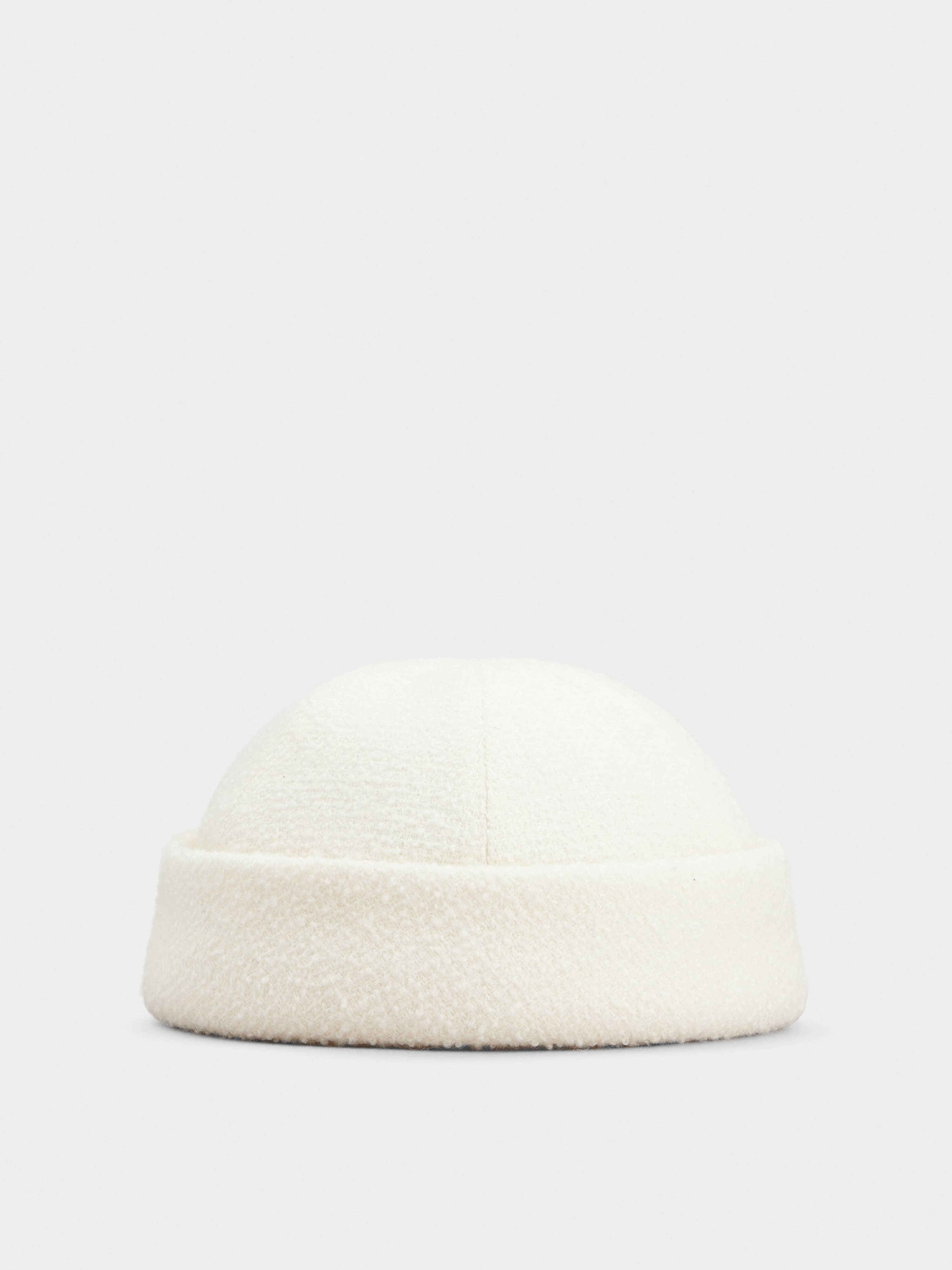 Flower Strass Pearl Buckle Hat in Wool - 1