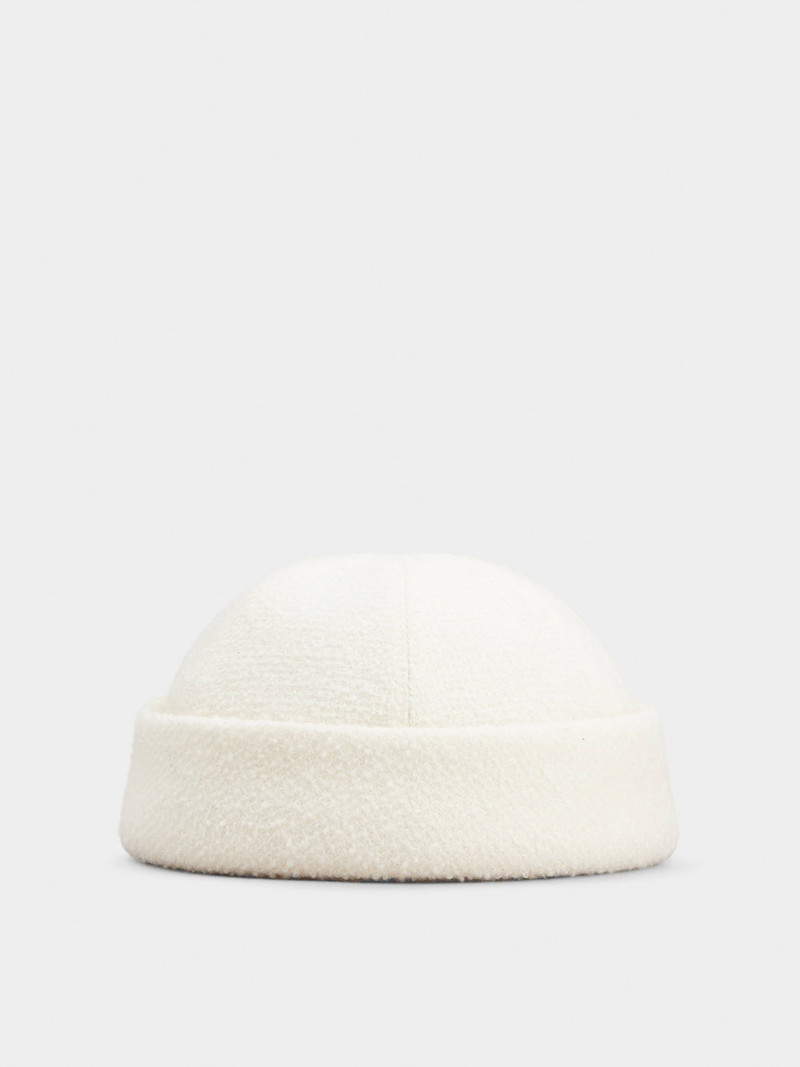 Flower Strass Pearl Buckle Hat in Wool 1