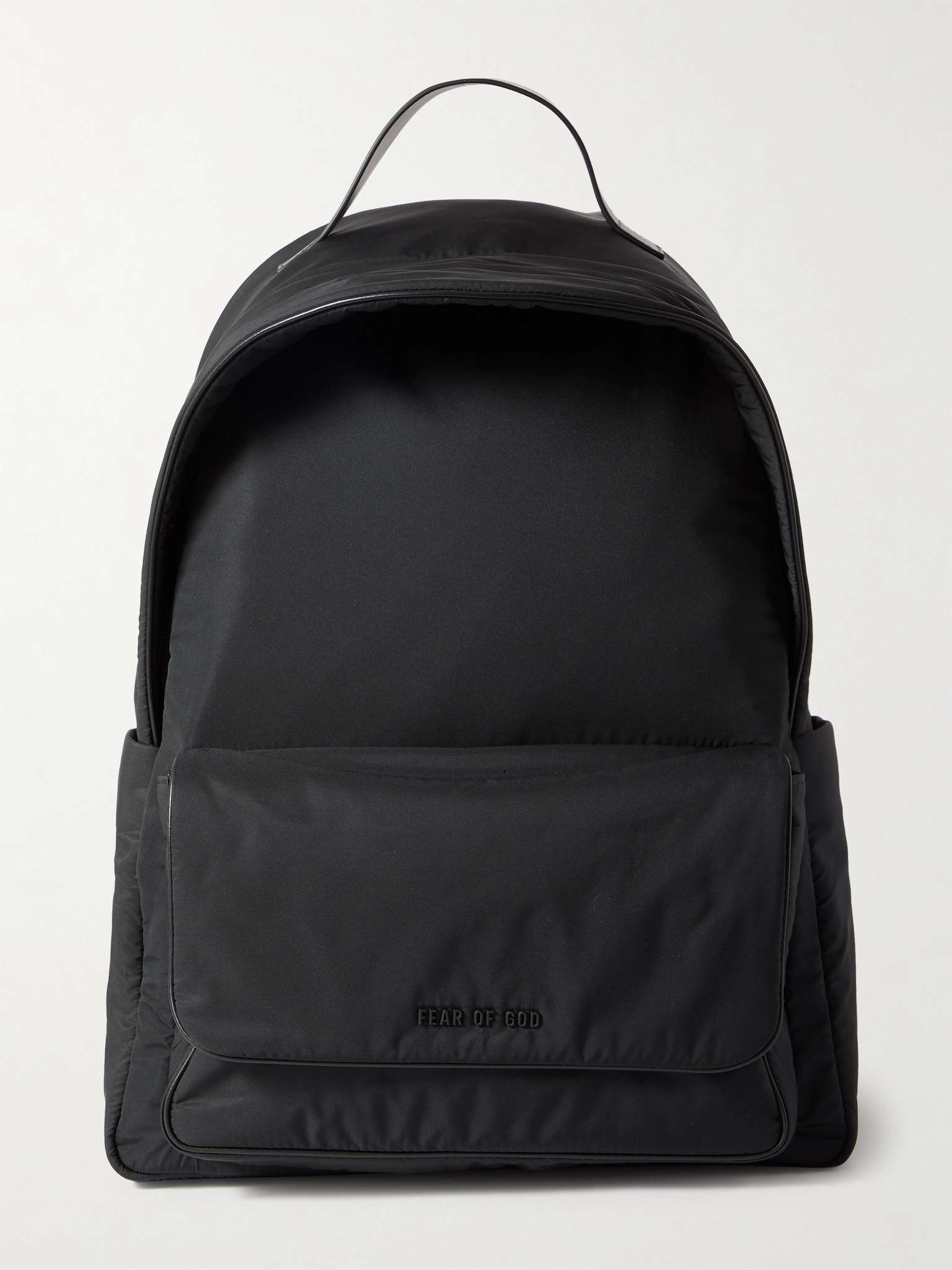 Logo-Appliquéd Leather-Trimmed Shell Backpack - 1