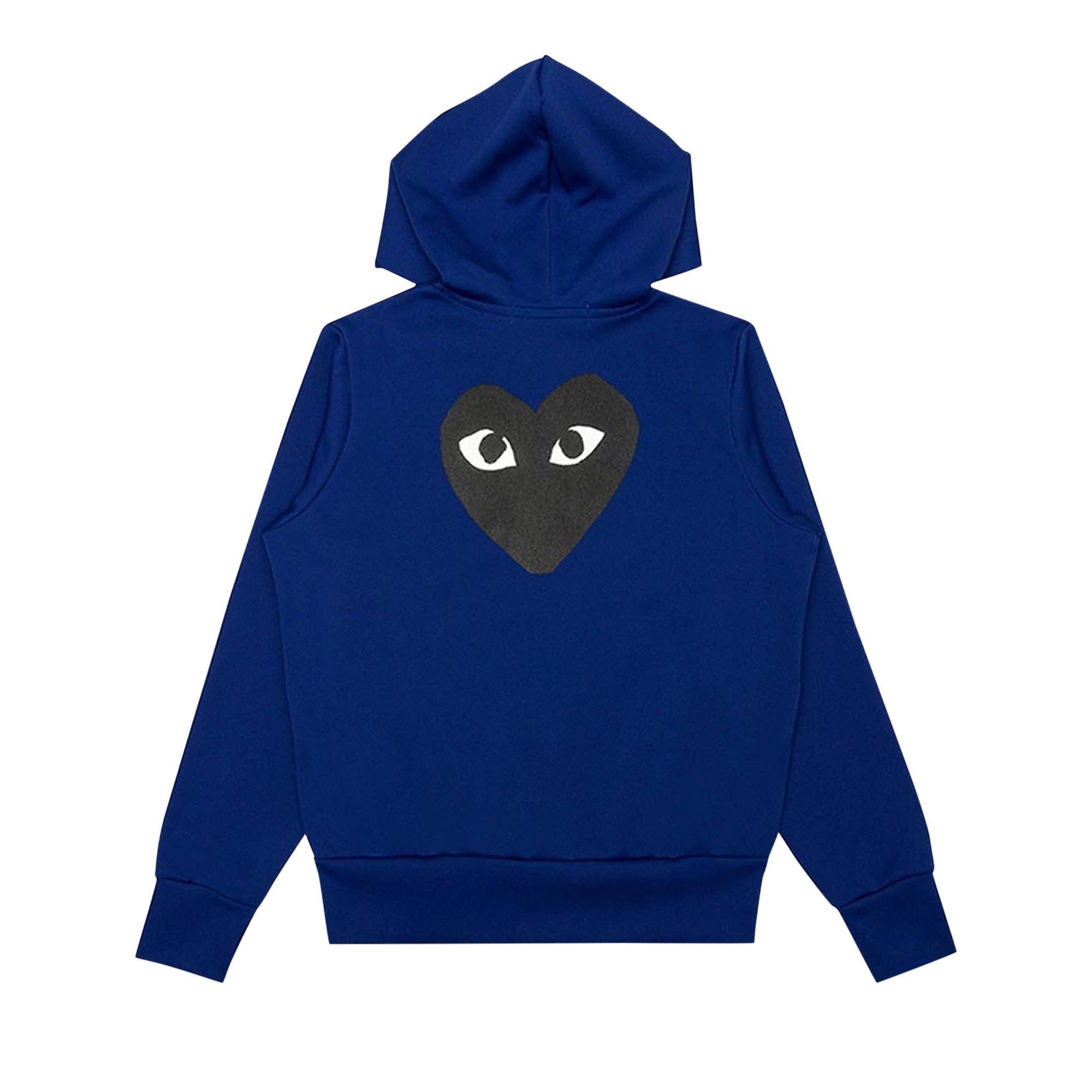 Comme des Garçons PLAY Big Black Heart Hooded Sweatshirt 'Navy' - 2