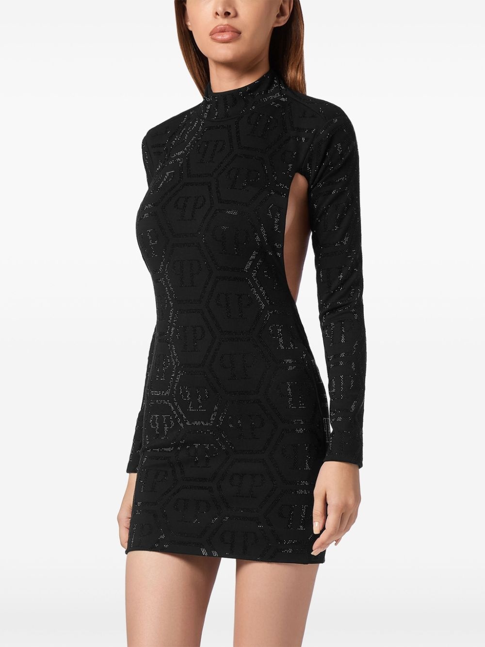 monogram-embellished mini dress - 3