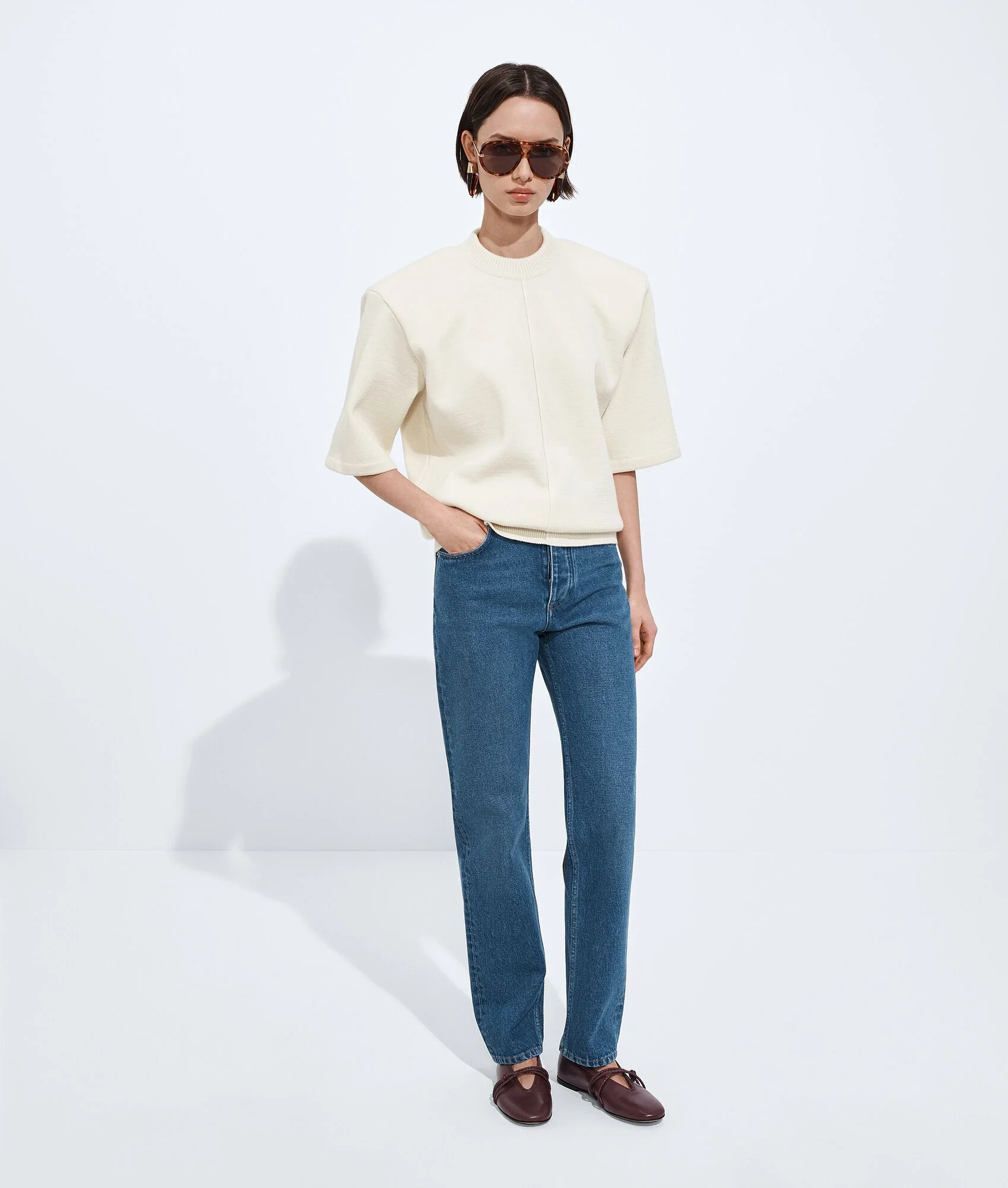 Medium Indigo Straight Jeans - 1