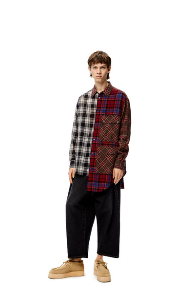 Loewe Asymmetric check shirt in wool outlook