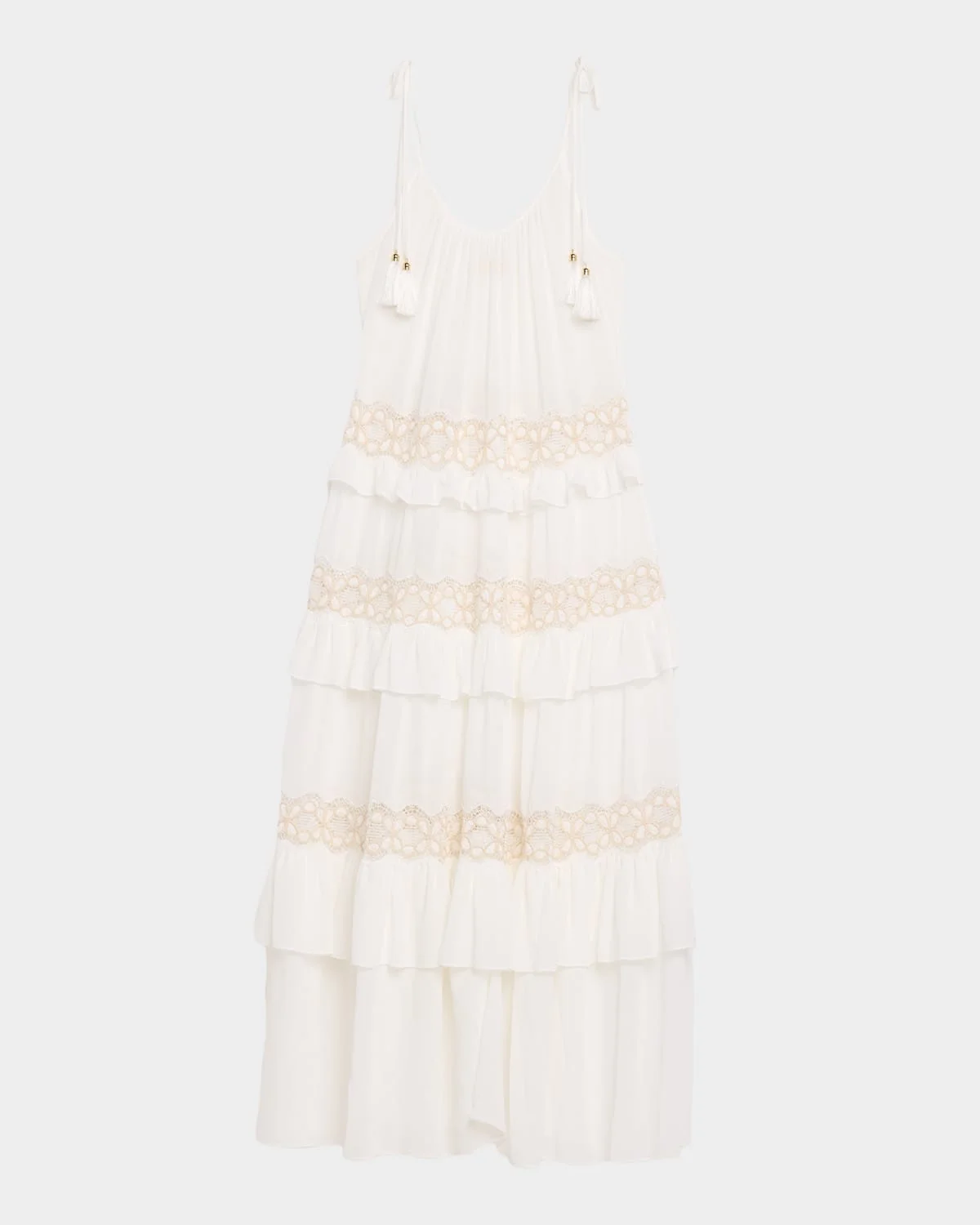 Lisbeth Embroidered Tiered Maxi Dress Coverup - 1