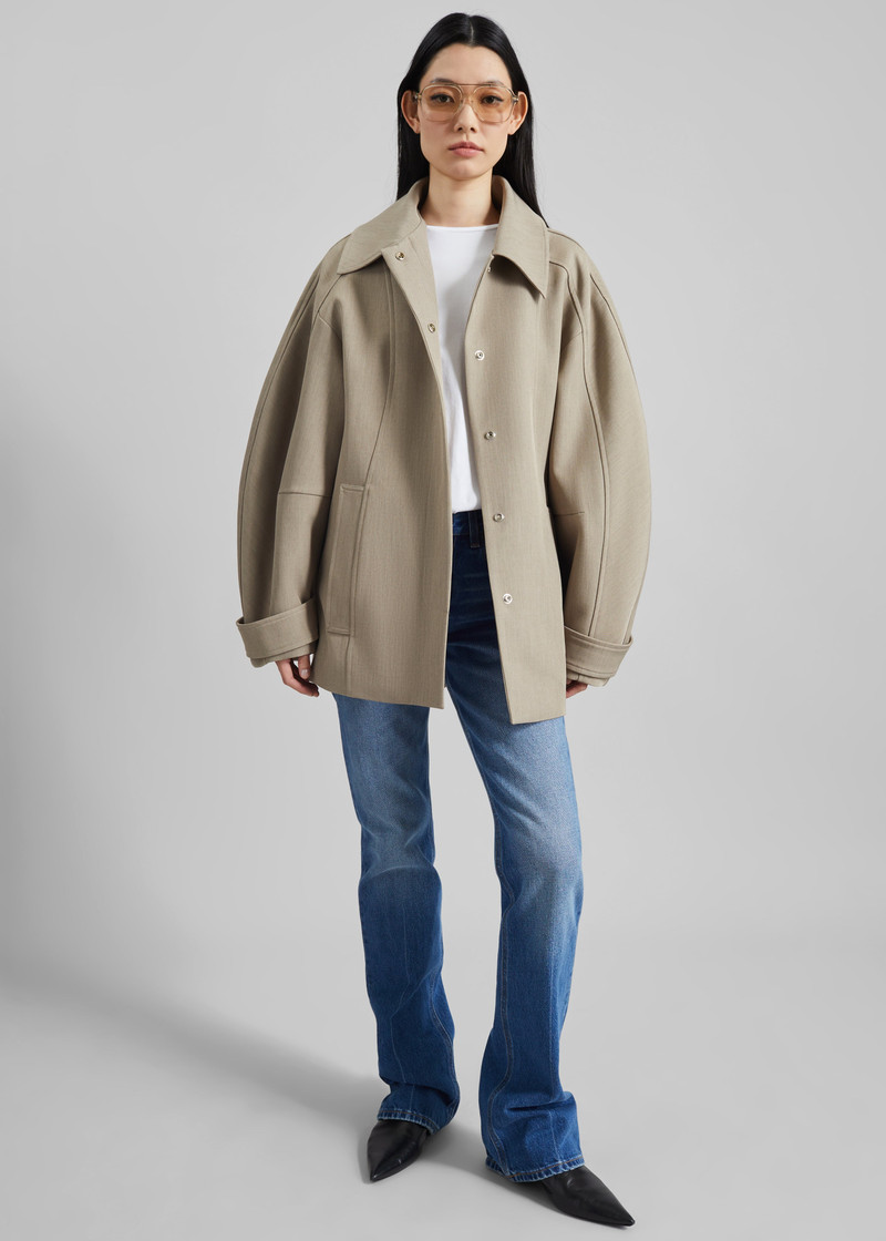 Venlo Curve Sleeve Belted Jacket - Beige 4