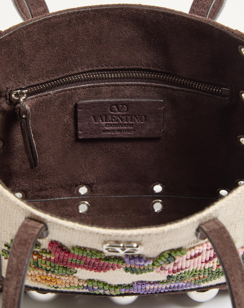 Valentino VALENTINO GARAVANI NELLCÔTE MINI EMBROIDERED SHOPPING BAG outlook