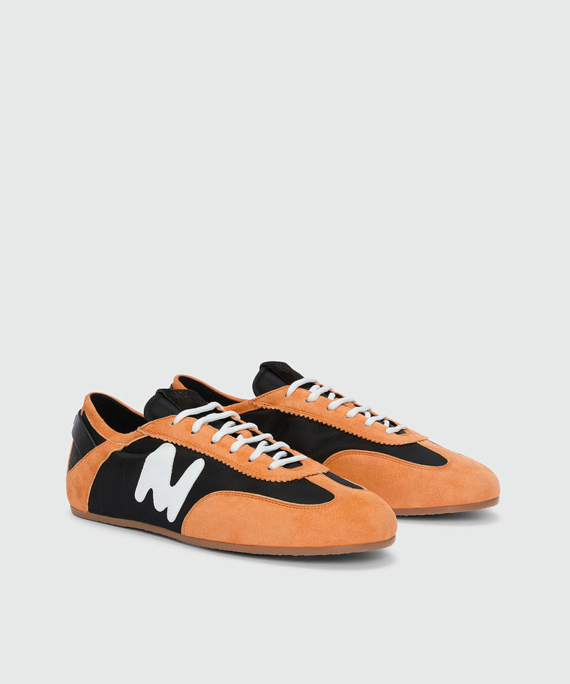 Orange Super Flat suede sneakers 3