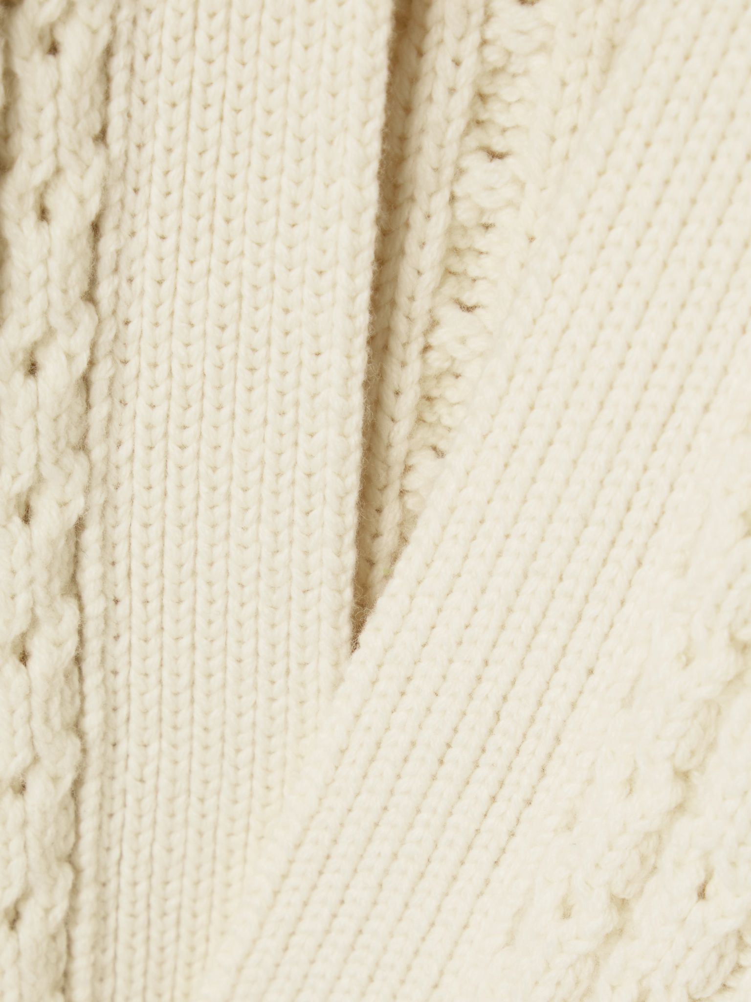 Oversized wool cardigan Ivory - 5