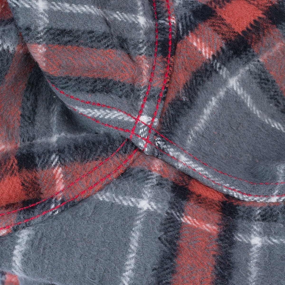 IHSH-375-GRY 12oz Slubby Heavy Flannel Herringbone Check Work Shirt - Grey - 16