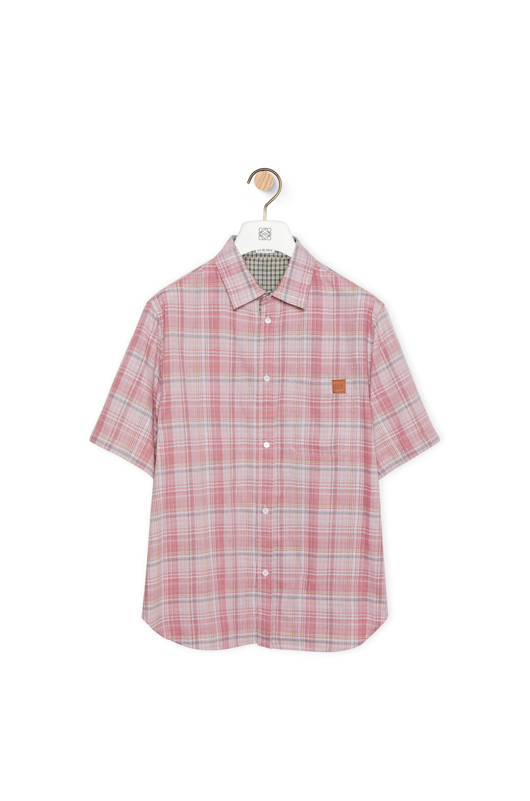 Check short sleeve shirt in cotton and polyester - 1