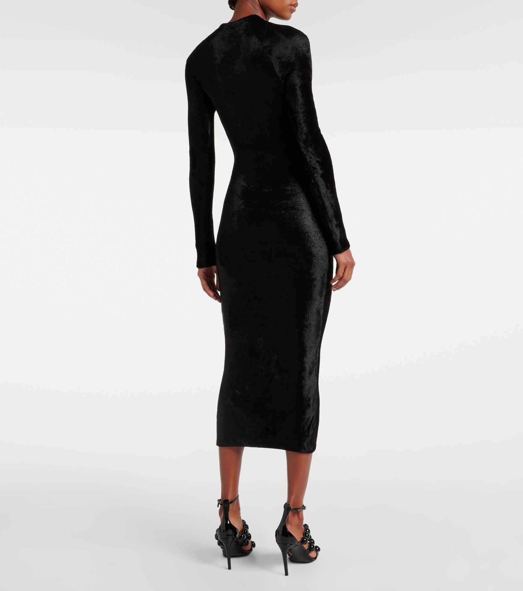 Velvet midi dress - 3