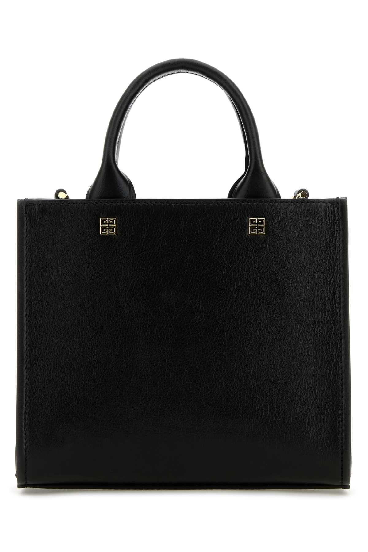 Black leather mini G-Tote handbag - 3