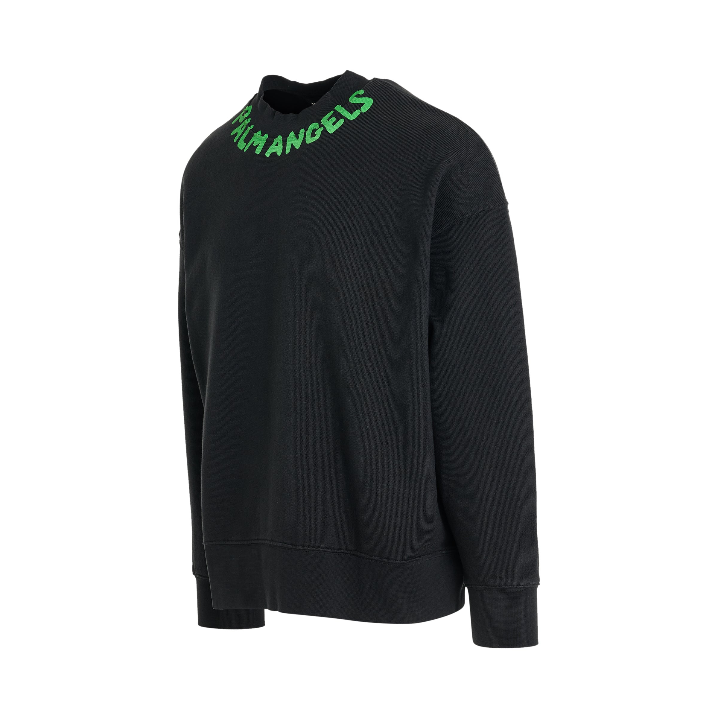 Seasonal Logo Crewneck Sweater in Black/Green - 2