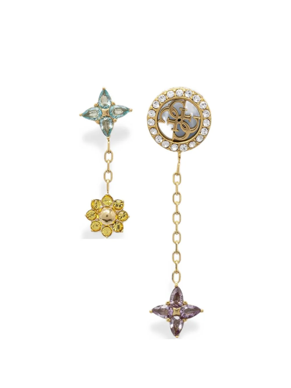 gold 4G crystals set earrings - 1