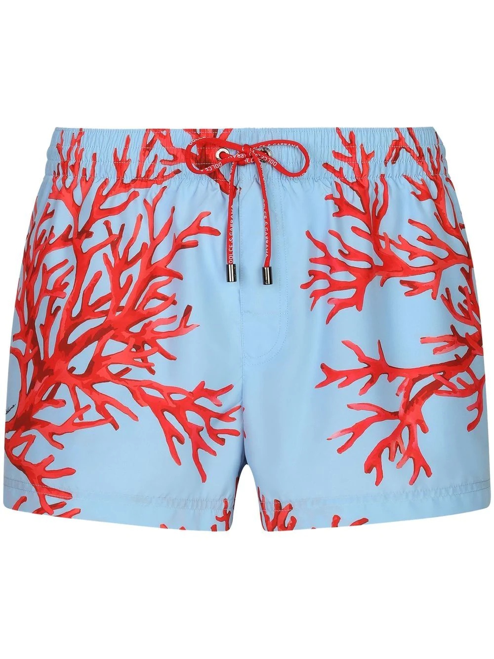 coral-print swim shorts - 1