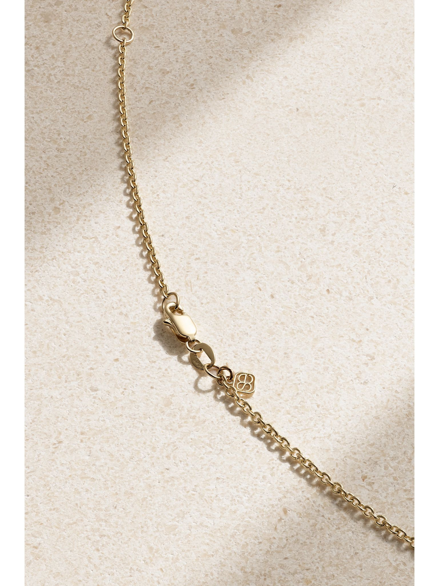 Large Marquis Eye and Rose 14-karat gold diamond necklace Gold - 3