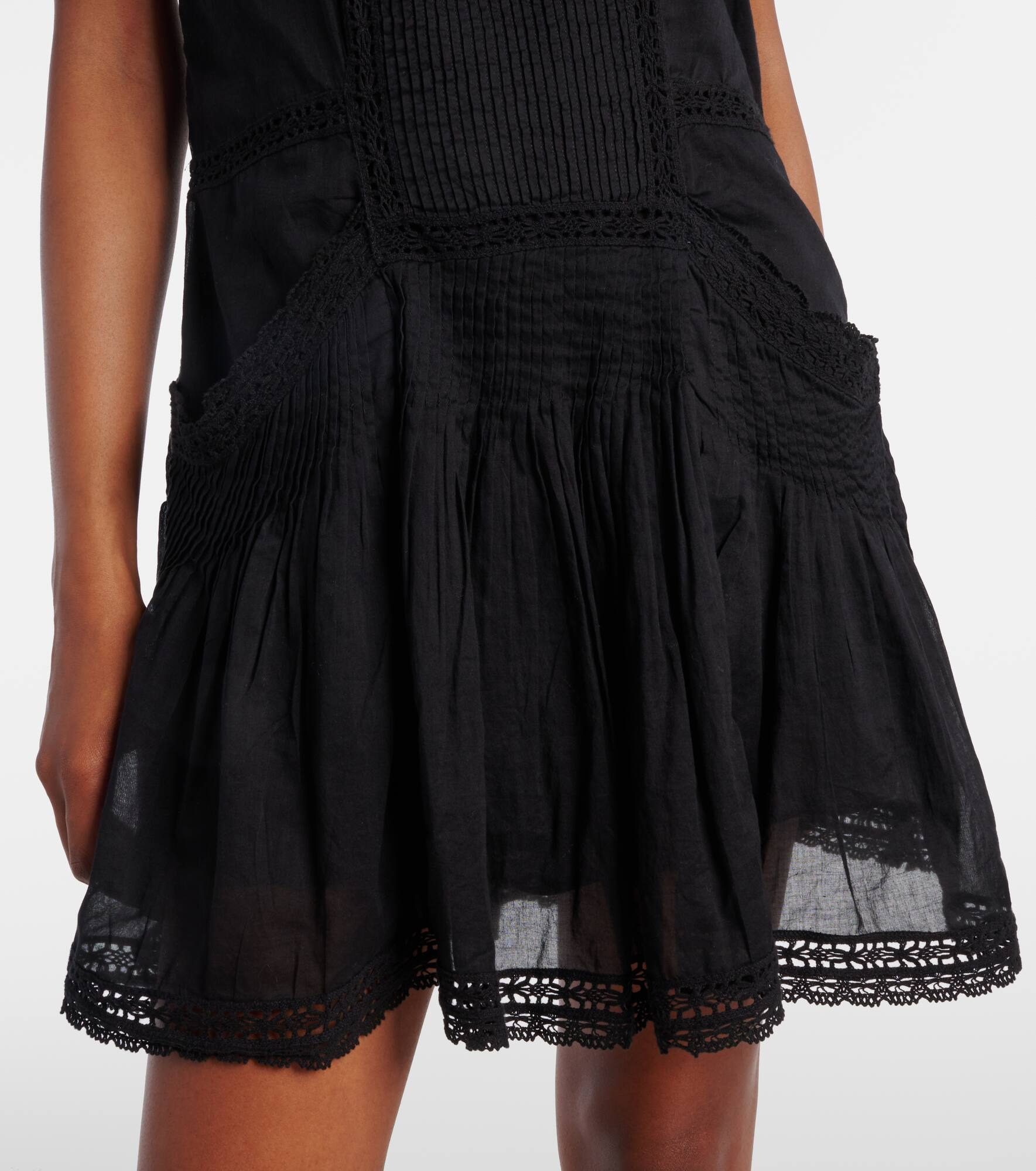 Geraldin lace-trimmed cotton minidress - 5