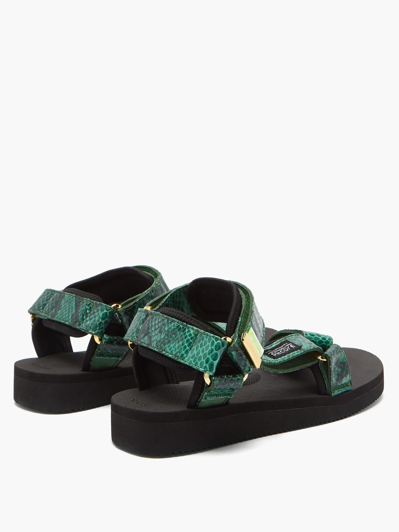 DEPA-V2 snake-effect velcro-strap sandals - 4