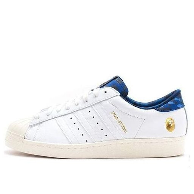 adidas x A Bathing Ape x Undefeated Superstars 80v 'White Blue' B34292 - 1