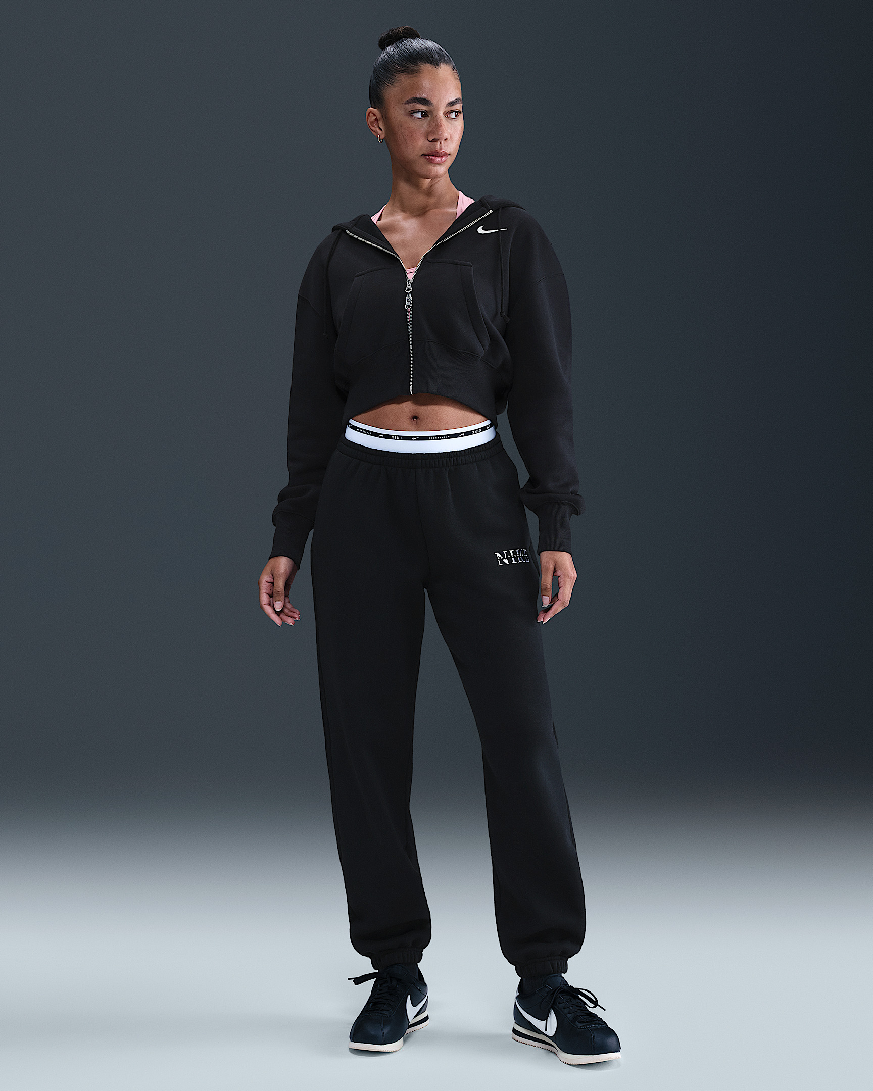 Nike Sportswear Phoenix Fleece Women's Loose Full-Zip Cropped Hoodie - 4