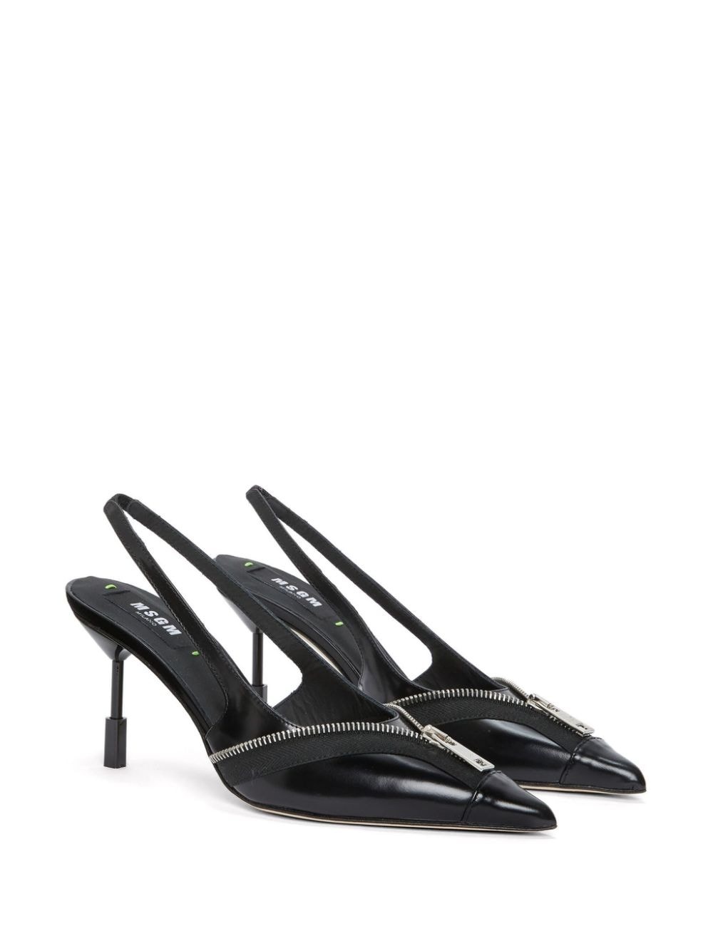 zip-detail slingback pumps - 2