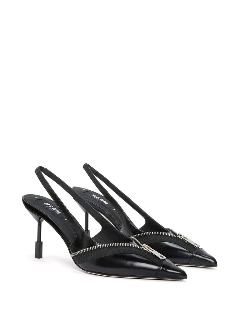 MSGM zip-detail slingback pumps outlook