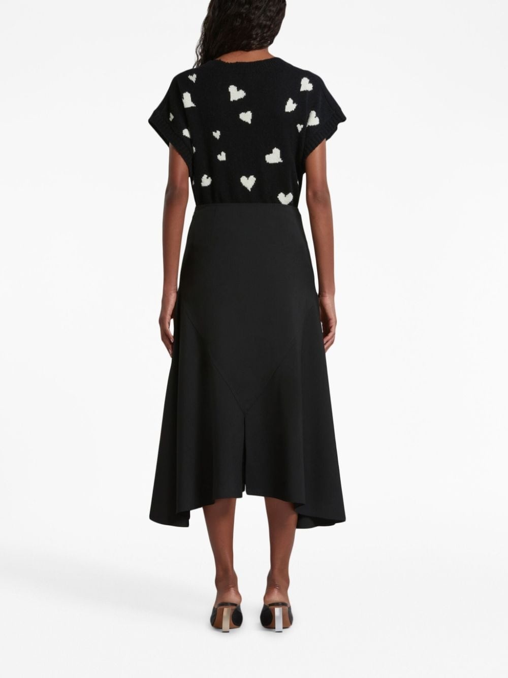 high-waisted high-low hem skirt - 4