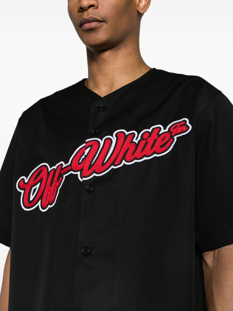 logo-embroidered cotton shirt 5